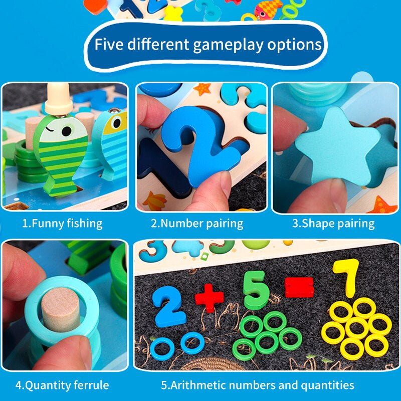 Children Magnetic Fishing Block Toy
